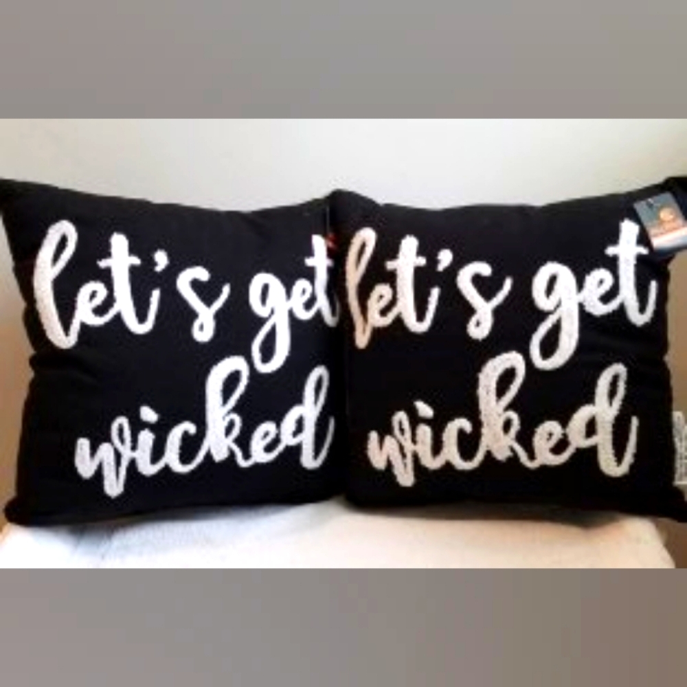 Let's Get Wicked Halloween Throw Pillow/Home Decor Throw Pillow